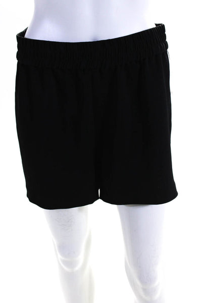 Alice + Olivia Womens Side Stripe Elastic Waist Athletic Shorts Black Medium