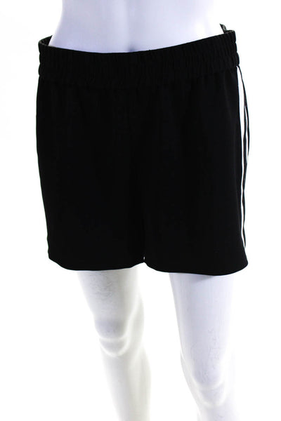 Alice + Olivia Womens Side Stripe Elastic Waist Athletic Shorts Black Medium