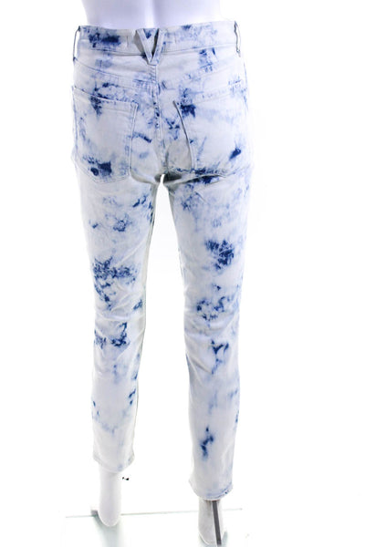 Veronica Beard Womens Blue Tie Dye Fly Button High Rise Skinny Leg Jeans Size 27