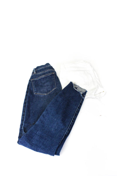 Frame Womens Shorts Blue High Rise Pleated Skinny Leg Jeans Size 26 25 lot 2