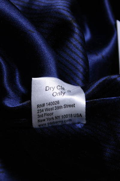 Parker Womens Silk Plaid A Line Dress Navy Blue Black Size Extra Small