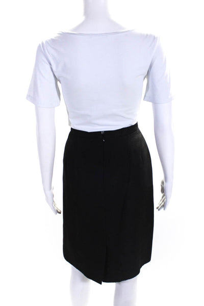 Luca Luca Women's Silk Cotton Blend Single Breasted Skirt Suit Black Size 48