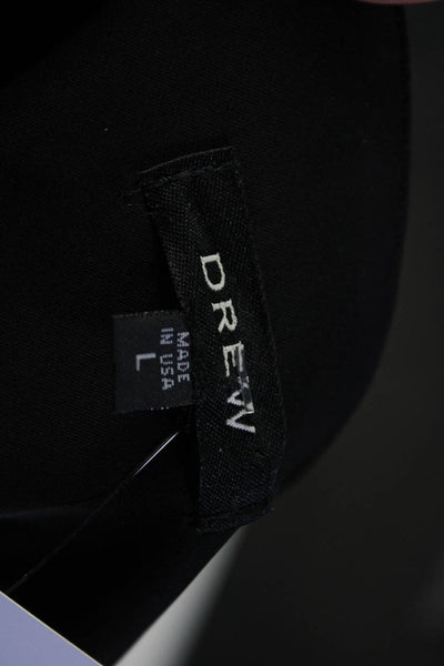 Drew Women's V-Neck Sleeveless Leather Trim Blouse Black Size L