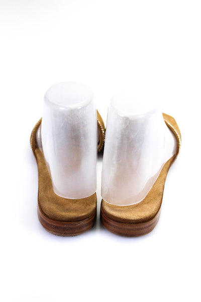 Il Sandalo Womens Single Strap Crystal Trim Slide Sandals Brown Suede Size 39