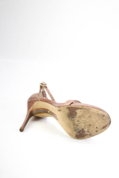 Sam Edelman Womens Open Toe Glitter Ankle Strap Ultra High Heels Pink Size 7.5