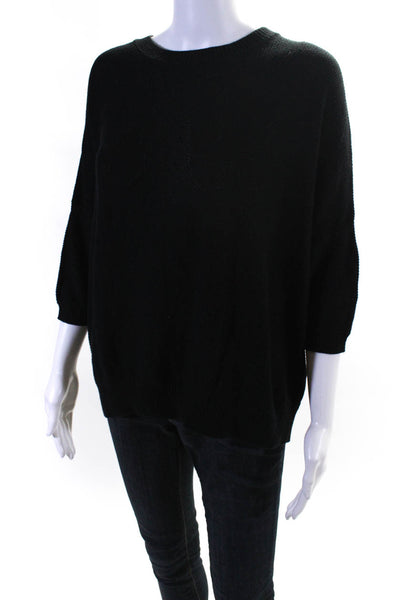 Organic John Patrick Womens Short Sleeve Crew Neck Sweatshirt Black Size Medium