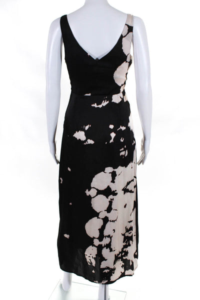 Line And Dot Womens Crepe Tie Dye Cowl Neck Sleeveless Maxi Dress Black Size XS