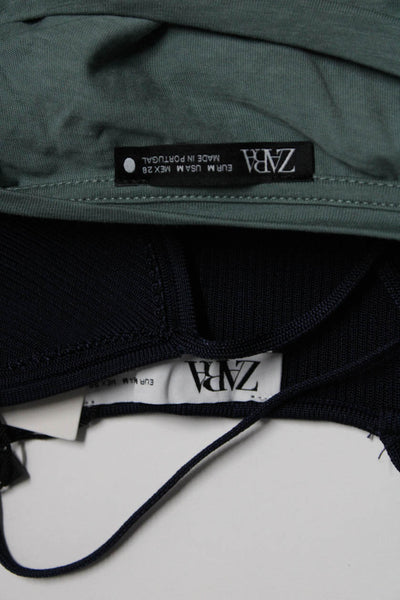Zara Womens Blouse Top Navy Blue Size M Lot 2