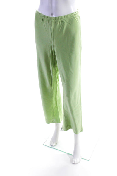 Shamask Womens Silk Elastic Sleek High Rise Boot Cut Pants Trousers Green Size 1