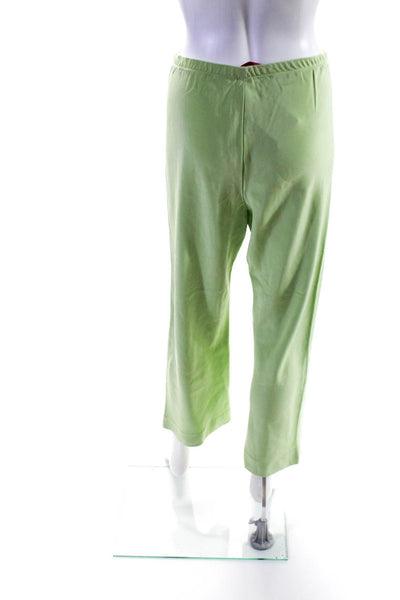 Shamask Womens Silk Elastic Sleek High Rise Boot Cut Pants Trousers Green Size 1