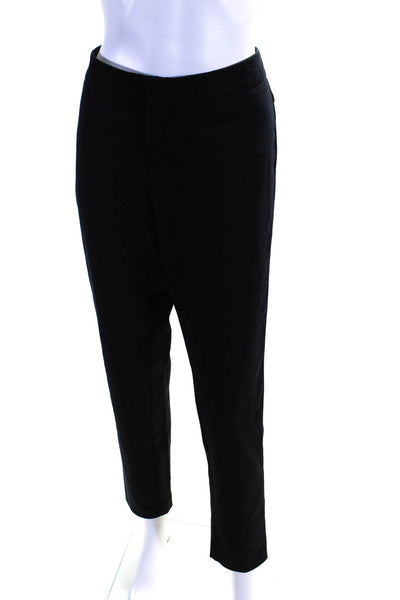Ecru Women's Flat Front Cotton Blend Slim Fit Dress Pants Black Size 8
