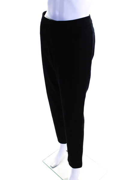 Ecru Women's Flat Front Cotton Blend Slim Fit Dress Pants Black Size 8