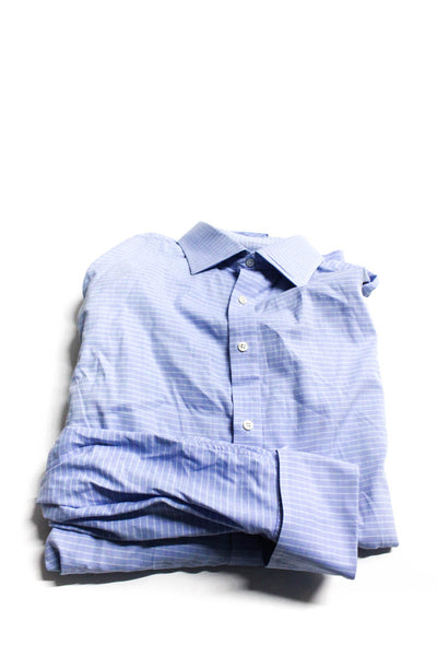 Thomas Pink Men's Long Sleeve Button Down Shirts Blue White Size 17.5 Lot 2