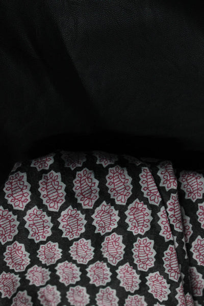 Joie Women's Faux Leather Pants Floral Blouse Pink Black Size 29 L Lot 2