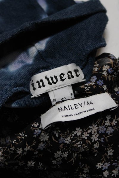 Bailey 44 Inwear Womens Tie Dye Turtleneck Floral Top Blouse Size XS Small Lot 2