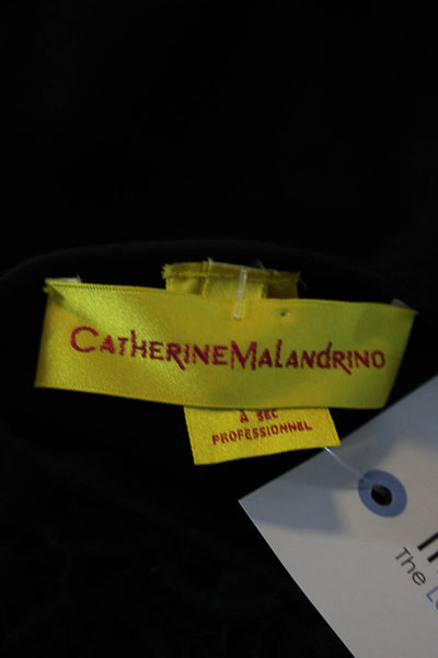 Catherine Malandrino Womens Floral Lace Knit Boat Neck Sheath Dress Black Small