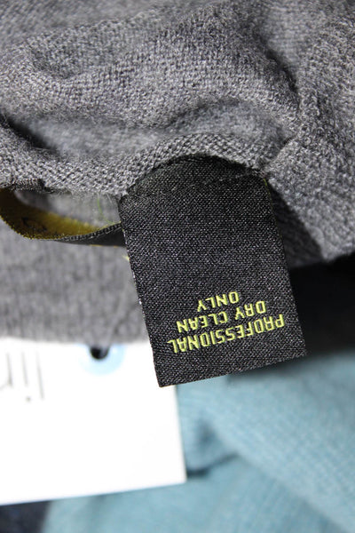 Malandrino Womens Cutout Sleeve Thin Knit V Neck Sweater Gray Wool Size IT 38