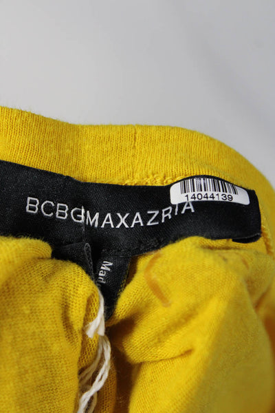 BCBGMAXAZRIA Womens Yellow Tie Waist Top Size 10 14044212