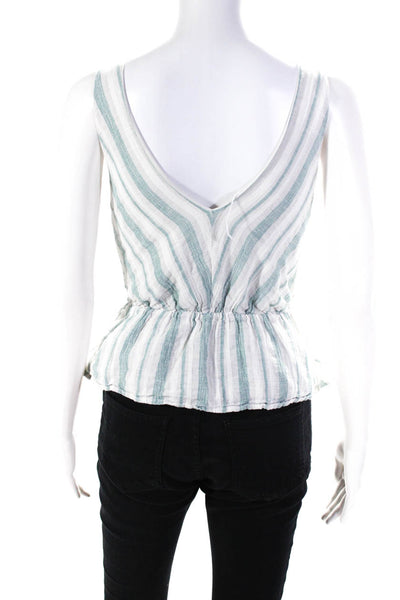 Adelyn Rae Behati Stripe Tie Top Blue M