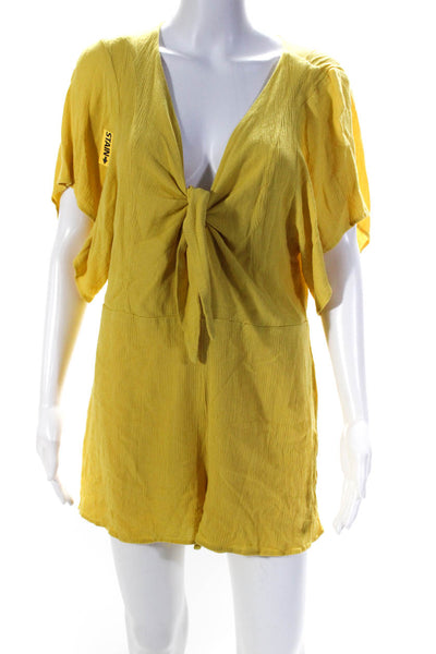 Louna Womens Mustard Tie Romper Size 0 12663223