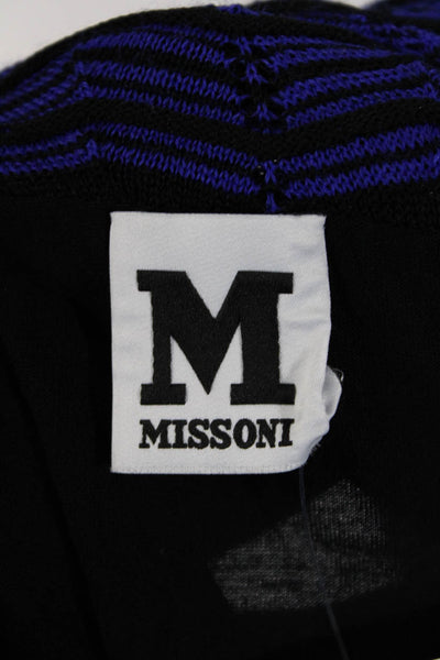 Missoni Womens Striped Print Cowl Neck Long Sleeve Pullover T-Shirt Black Size L
