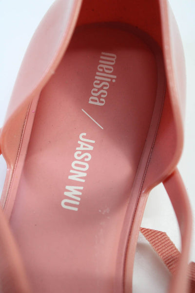 Melissa + Jason Wu Womens Pink D'Orsay Jelly Flat Sandals Shoes Size 8
