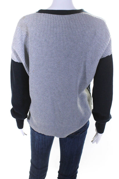 Current/ Elliot Women's Long Sleeve V-Neck Button Down Cardigan Sweater Blue Siz
