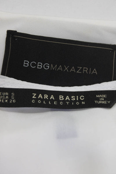 BCBGMAXAZRIA Zara Womens White Sleeveless Peplum Blouse Top Size XS S lot 2