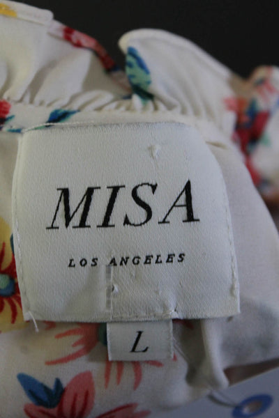 Misa Women's V-Neck Sleeveless Floral Blouse Size L