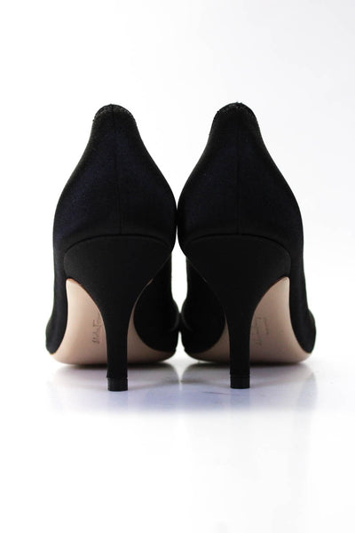 Salvatore Ferragamo Womens Woven Fabric Peep Toe Heels Pumps Black Size 6