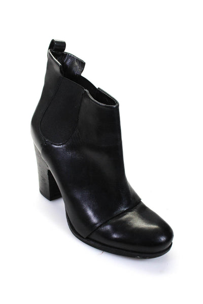 Belle Sigerson Morrison Womens Leather Pull On Heeled Boots Black Size 9