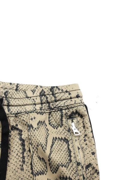 Pam & Gela Women's Animal Print Zipper Ankle Drawstring Pants Multicolor Size S