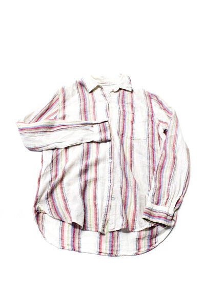 Rails Womens Striped Long Sleeve Button Up Blouse Top White Size XS Lot 2