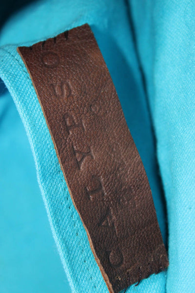 Calypso Christiane Celle Womens Leather Trim Tote Shoulder Handbag Blue Brown
