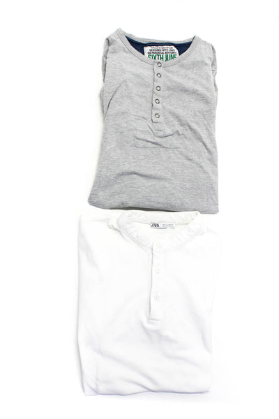 Sixth June Zara Men's Long Sleeve Henley Casual T-shirt Gray Size XL L, Lot 2