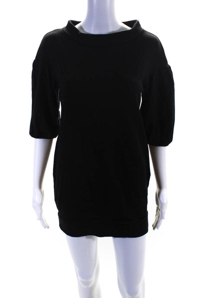 Vince Women's Wool 3/4 Puff Sleeve Sweater Dress Black Size M