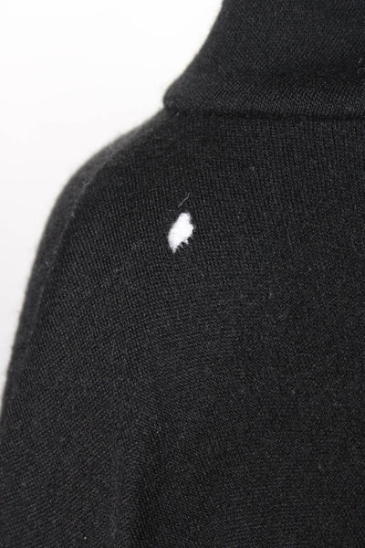 Vince Women's Wool 3/4 Puff Sleeve Sweater Dress Black Size M