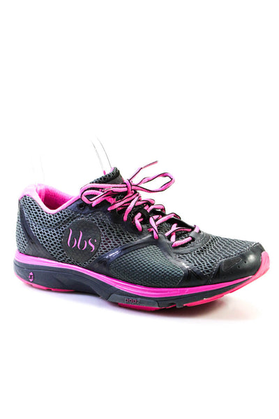 BBS Women's Lace Up Textured Athletic Training Sneakers Pink Gray Size 9
