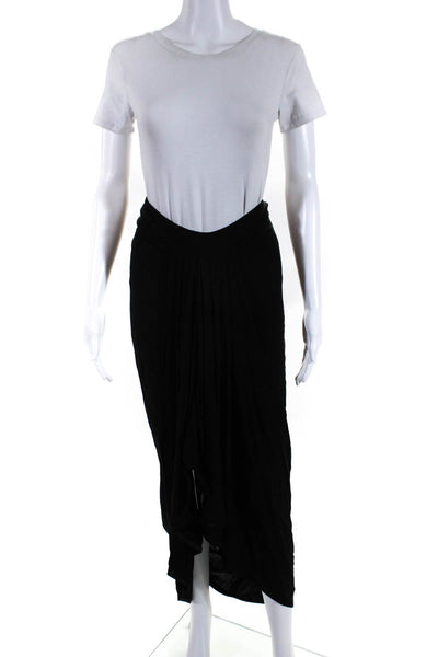 Debbie Shuchat Womens Asymmetrical Maxi Skirt Black Size Small