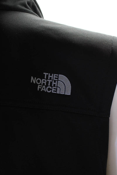 The North Face Mens Zipped Sleeveless Mock Neck Textured Vest Black Size XL