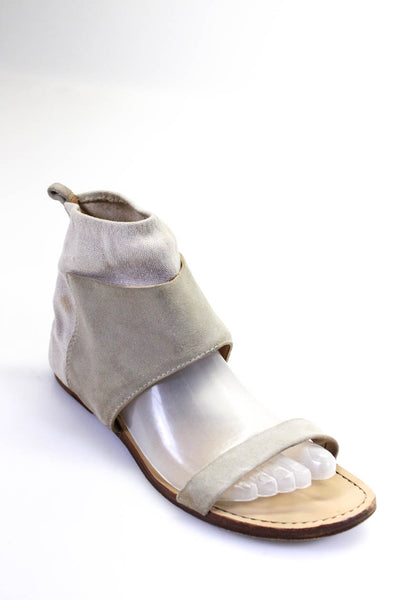 Belle Sigerson Morrison Womens Patchwork Darted Slip-On Sandals Beige Size 8