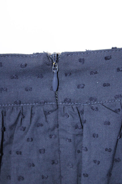 LDT Womens Cotton Textured Square Neck Flared Hem Drop Waist Dress Blue Size 0