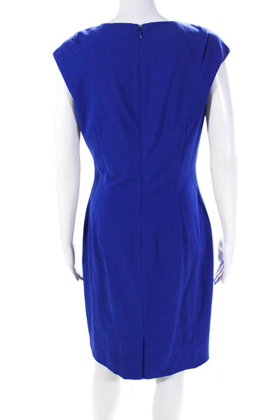 Dana Buchman Womens Back ZIp Sleeveless Sheath Dress Royal Blue Size 8