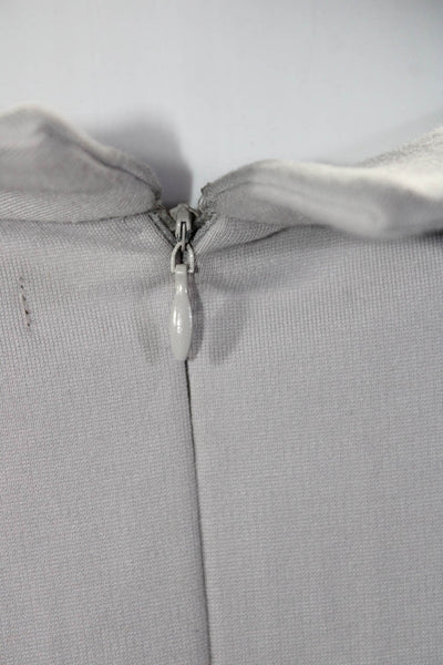 Adrienne Vittadini Womens Back Zip Short Sleeve Collared Shift Dress Gray Medium