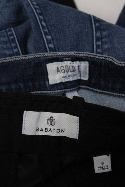 Agolde Babaton Womens Distress Button Straight Jeans Pants Blue Size 27 8 Lot 2