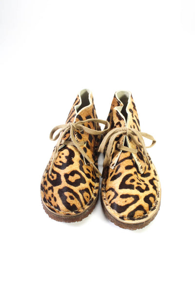 Crewcuts Girls Open Toe Ankle Buckle Animal Print Sandals Size 3 Lot 2
