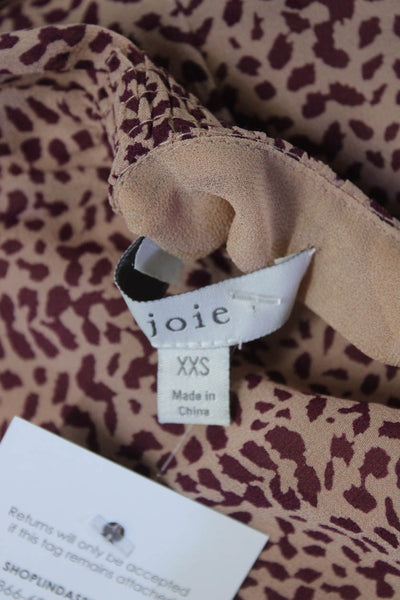Joie Women's V-Neck Long Sleeves Blouse Spotted Dot Size XXS