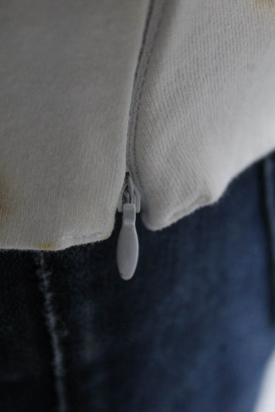 Bassike Women's Short Sleeve Tie-Dye Print Open Back Top White Size 3