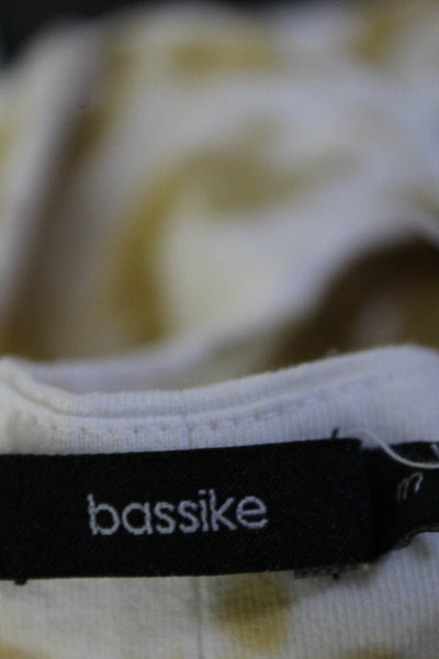 Bassike Women's Short Sleeve Tie-Dye Print Open Back Top White Size 3