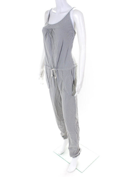 9seed Women's Spaghetti Strap Drawstring Casual Jumpsuit Gray Size S